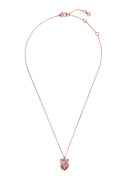 Ribbon Crystal Pendant Necklace, Cubic Zirconia